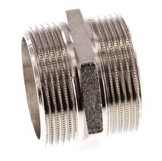 G 1 1/2'' Messing vernickelt Doppelnippel 16 bar