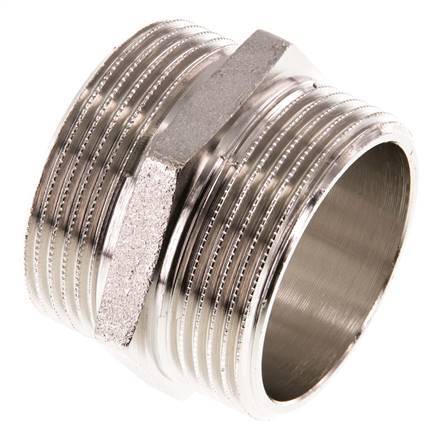 G 1 1/2'' Messing vernickelt Doppelnippel 16 bar