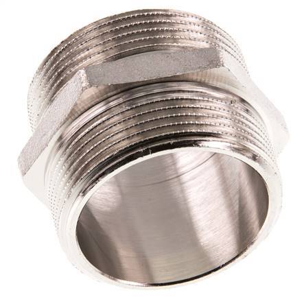 G 1 1/2'' Messing vernickelt Doppelnippel 16 bar