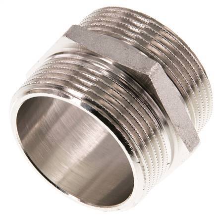 G 1 1/2'' Messing vernickelt Doppelnippel 16 bar