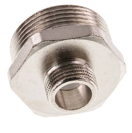 G 1 1/4'' x G 1/2'' Vernickeltes Messing Doppelnippel 16 bar