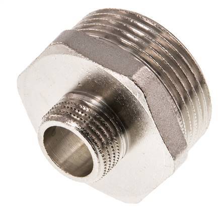 G 1 1/4'' x G 1/2'' Vernickeltes Messing Doppelnippel 16 bar