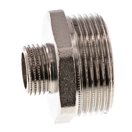 G 1 1/4'' x G 1/2'' Vernickeltes Messing Doppelnippel 16 bar