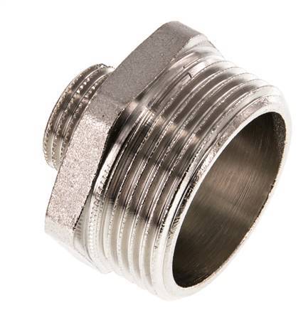 G 1 1/4'' x G 1/2'' Vernickeltes Messing Doppelnippel 16 bar