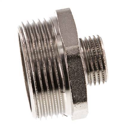 G 1 1/4'' x G 1/2'' Vernickeltes Messing Doppelnippel 16 bar