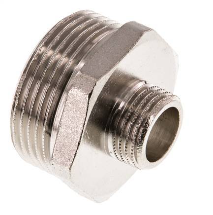G 1 1/4'' x G 1/2'' Vernickeltes Messing Doppelnippel 16 bar