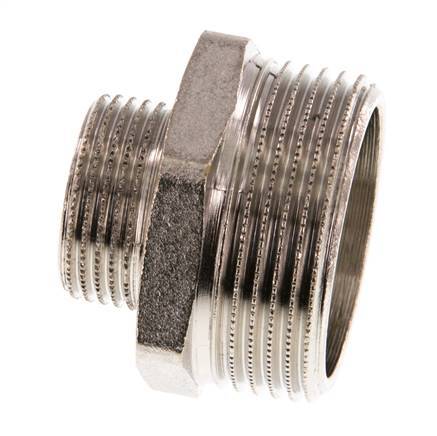 G 1 1/4'' x G 3/4'' Vernickeltes Messing Doppelnippel 16 bar