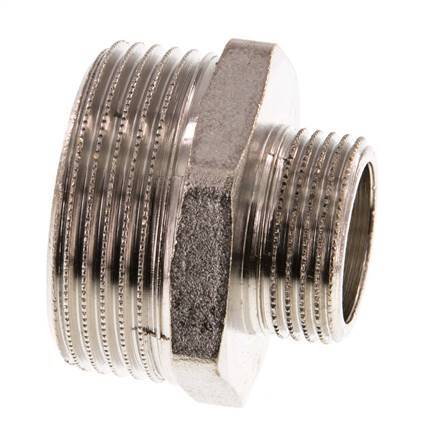 G 1 1/4'' x G 3/4'' Vernickeltes Messing Doppelnippel 16 bar