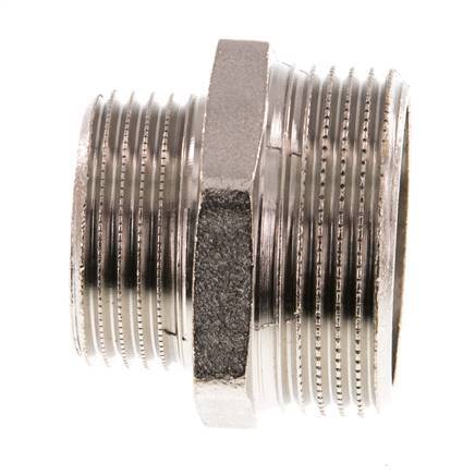 G 1 1/4'' x G 1'' Vernickeltes Messing Doppelnippel 16 bar