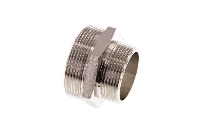 G 2'' x G 1 1/2'' Vernickeltes Messing Doppelnippel 16 bar