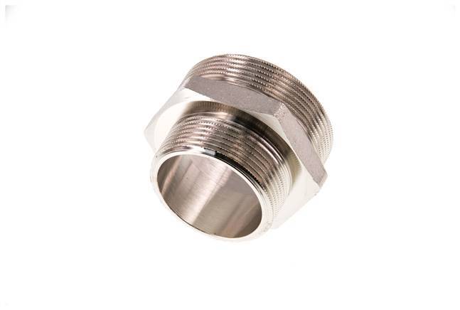 G 2'' x G 1 1/2'' Vernickeltes Messing Doppelnippel 16 bar
