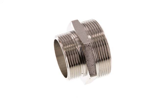 G 2'' x G 1 1/2'' Vernickeltes Messing Doppelnippel 16 bar