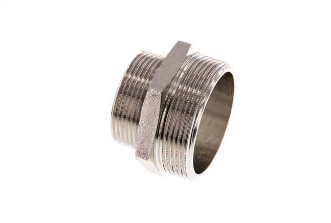 G 2'' x G 1 1/2'' Vernickeltes Messing Doppelnippel 16 bar