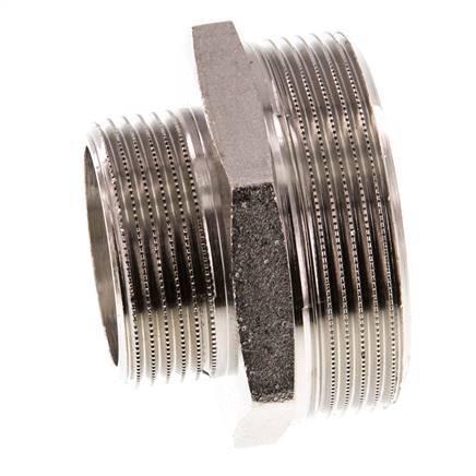 G 2'' x G 1 1/4'' Vernickeltes Messing Doppelnippel 16 bar