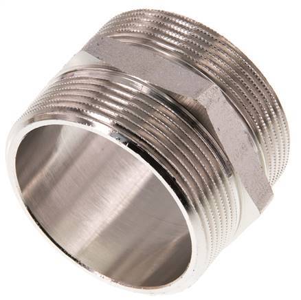 G 2'' Messing vernickelt Doppelnippel 16 bar