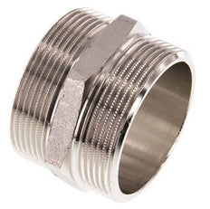 G 2'' Messing vernickelt Doppelnippel 16 bar