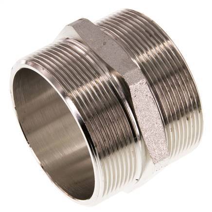 G 2 1/2'' Messing vernickelt Doppelnippel 16 bar