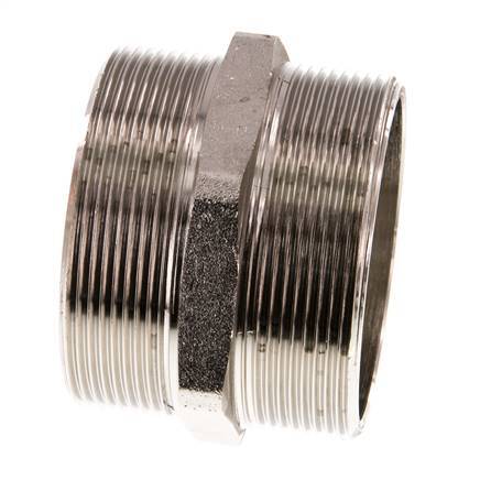 G 2 1/2'' Messing vernickelt Doppelnippel 16 bar