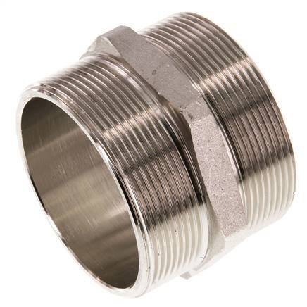 G 2 1/2'' Messing vernickelt Doppelnippel 16 bar