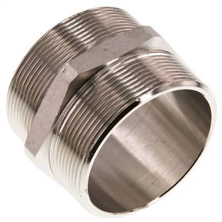 G 2 1/2'' Messing vernickelt Doppelnippel 16 bar