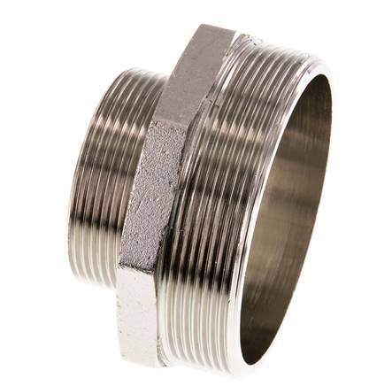 G 3'' x G 2'' Vernickeltes Messing Doppelnippel 16 bar