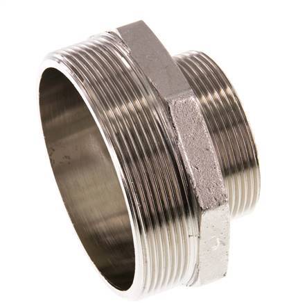 G 3'' x G 2'' Vernickeltes Messing Doppelnippel 16 bar