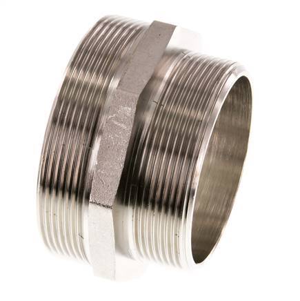 G 3'' x G 2 1/2'' Vernickeltes Messing Doppelnippel 16 bar