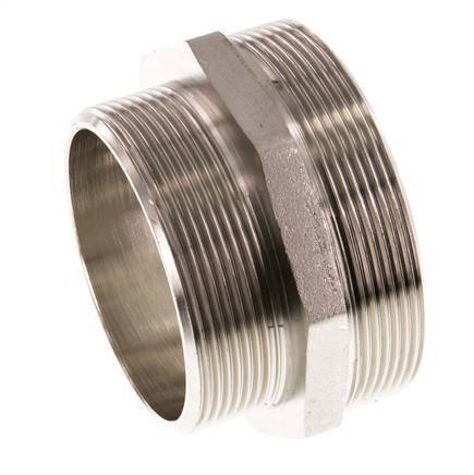 G 3'' x G 2 1/2'' Vernickeltes Messing Doppelnippel 16 bar