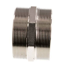 G 3'' Messing vernickelt Doppelnippel 16 bar