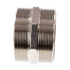 G 3'' Messing vernickelt Doppelnippel 16 bar