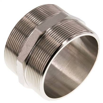 G 3'' Messing vernickelt Doppelnippel 16 bar