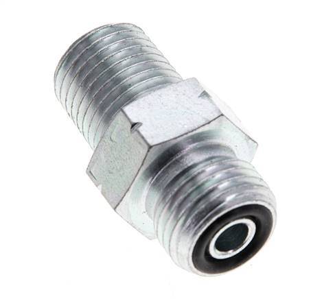 UNF 9/16''-18 x 1/4'' NPT Verzinkter Stahl Doppelnippel ORFS 630 Bar - Hydraulisch