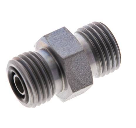 UNF 9/16''-18 Verzinkter Stahl Doppelnippel ORFS 630 Bar - Hydraulisch [2 Stück]