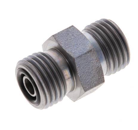 UNF 9/16''-18 Verzinkter Stahl Doppelnippel ORFS 630 Bar - Hydraulisch [2 Stück]