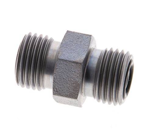 UNF 9/16''-18 Verzinkter Stahl Doppelnippel ORFS 630 Bar - Hydraulisch [2 Stück]