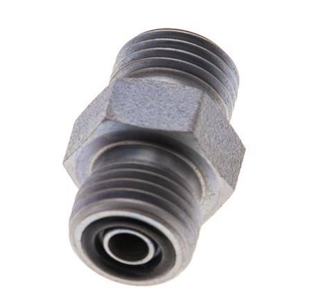 UNF 9/16''-18 Verzinkter Stahl Doppelnippel ORFS 630 Bar - Hydraulisch [2 Stück]