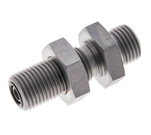 UNF 9/16''-18 Außengewinde Verzinkter Stahl Schottverschraubung ORFS 630 Bar - Hydraulisch