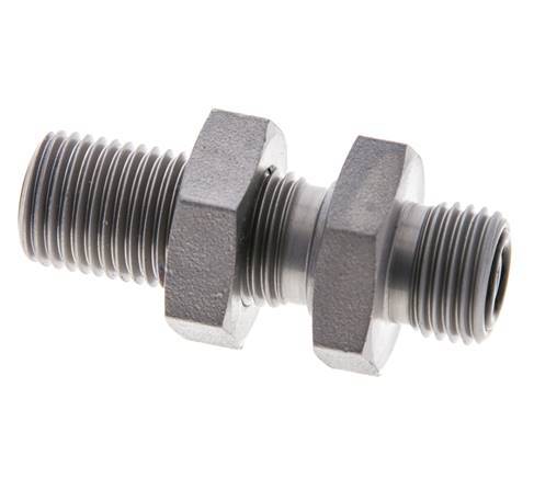 UNF 9/16''-18 Außengewinde Verzinkter Stahl Schottverschraubung ORFS 630 Bar - Hydraulisch