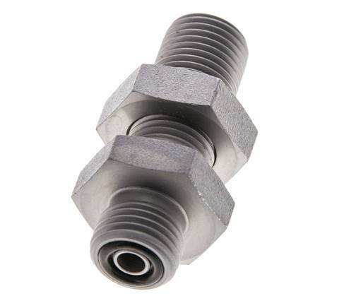 UNF 9/16''-18 Male Zinc plated Steel Bulkhead Fitting ORFS 630 Bar - Hydraulic