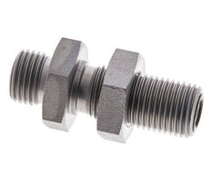 UNF 9/16''-18 Außengewinde Verzinkter Stahl Schottverschraubung ORFS 630 Bar - Hydraulisch