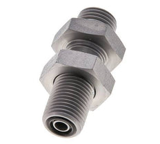 UNF 9/16''-18 Male Zinc plated Steel Bulkhead Fitting ORFS 630 Bar - Hydraulic