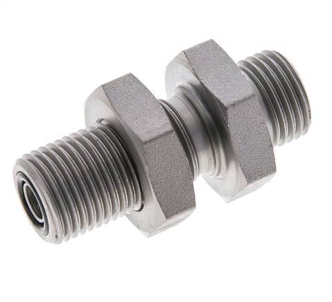 UN 11/16''-16 Außengewinde aus verzinktem Stahl Schottverschraubung ORFS 630 Bar - Hydraulisch