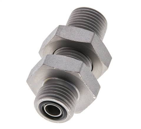 UN 11/16''-16 Außengewinde aus verzinktem Stahl Schottverschraubung ORFS 630 Bar - Hydraulisch