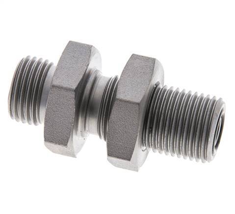 UN 11/16''-16 Außengewinde aus verzinktem Stahl Schottverschraubung ORFS 630 Bar - Hydraulisch