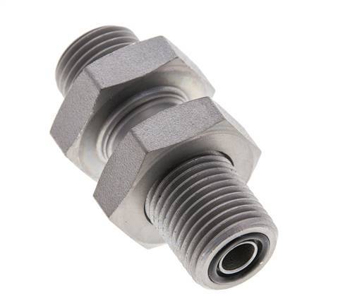 UN 11/16''-16 Außengewinde aus verzinktem Stahl Schottverschraubung ORFS 630 Bar - Hydraulisch