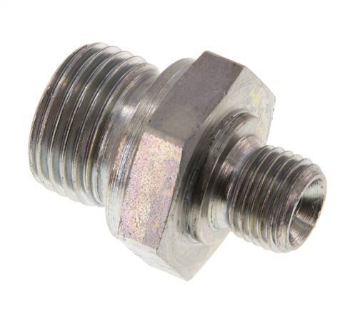 G 1/2'' x G 1/4'' Verzinkter Stahl Doppelnippel 400 Bar - Hydraulisch [2 Stück]