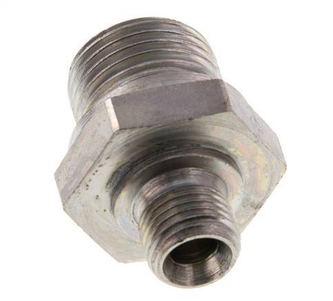 G 1/2'' x G 1/4'' Zinc plated Steel Double Nipple 400 Bar - Hydraulic [2 Pieces]