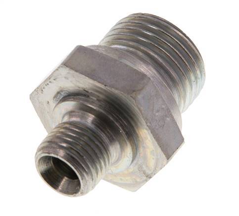 G 1/2'' x G 1/4'' Zinc plated Steel Double Nipple 400 Bar - Hydraulic [2 Pieces]