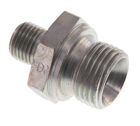 G 1/2'' x G 1/4'' Zinc plated Steel Double Nipple 400 Bar - Hydraulic [2 Pieces]