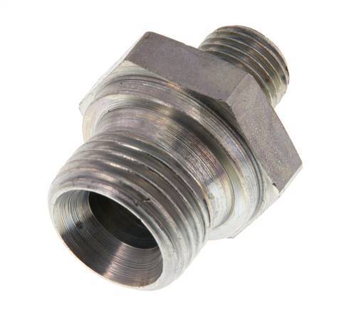 G 1/2'' x G 1/4'' Zinc plated Steel Double Nipple 400 Bar - Hydraulic [2 Pieces]